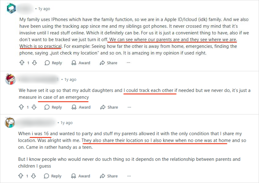 Reddit users said about mutual tracking